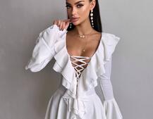 Сукня з з воланами на ґудзиках  Сукня з з воланами на ґудзиках  | PUSHKA SHOP