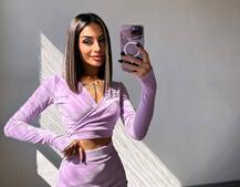 Оксамитовий комплект, декорований бахромою зі страз Оксамитовий комплект, декорований бахромою зі страз | PUSHKA SHOP