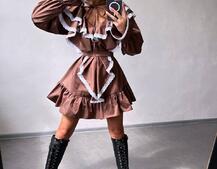 Котонова сукня декорована мереживом    Котонова сукня декорована мереживом    | PUSHKA SHOP