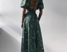 Платье миди со шнуровкой на спинке  | PUSHKA SHOP