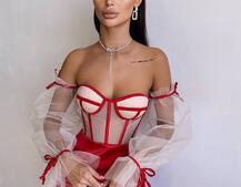 Атласний  комплект: корсет + спідниця  | PUSHKA SHOP