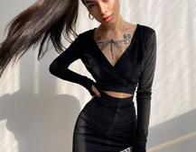 Оксамитовий комплект, декорований бахромою зі страз Оксамитовий комплект, декорований бахромою зі страз | PUSHKA SHOP