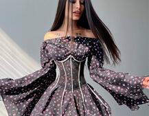 Сукня асиметричного крою з розкльошеними рукавами + корсет декорований стразами Ручна робота Сукня асиметричного крою з розкльошеними рукавами + корсет декорований стразами Ручна робота | PUSHKA SHOP