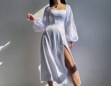 Елегантна сукня міді з корсетним верхом | PUSHKA SHOP