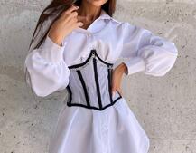 Приталена сорочка + корсет  Приталена сорочка + корсет  | PUSHKA SHOP