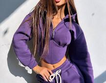 Комплект на флісі : худі з елементами корсету + штани  Комплект на флісі : худі з елементами корсету + штани  | PUSHKA SHOP