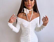 Оксамитова сукня  із зав'язкою на шию з трояндою | PUSHKA SHOP