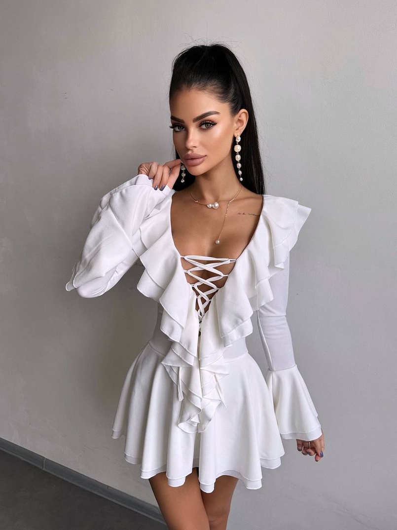 Сукня з з воланами на ґудзиках  Сукня з з воланами на ґудзиках  | PUSHKA SHOP