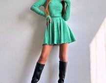 Трикотажна сукня міні із спідницею сонцем     Трикотажна сукня міні із спідницею сонцем     | PUSHKA SHOP