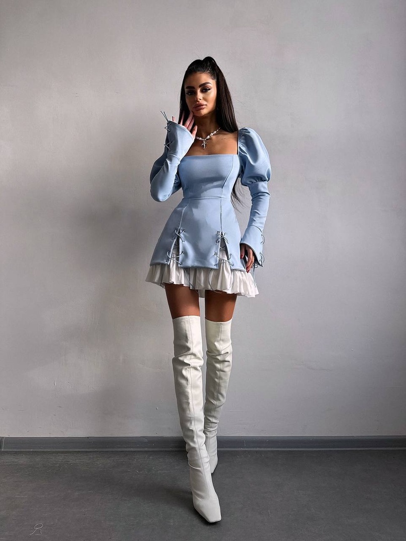 Сукня з об'ємними рукавами + спідниця з воланами Сукня з об'ємними рукавами + спідниця з воланами | PUSHKA SHOP