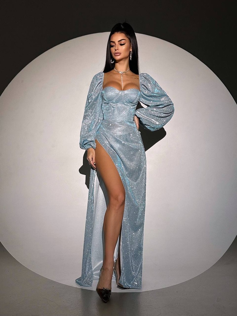 Сяючий комплект: корсет  + спідниця  максі з драпіруванням | PUSHKA SHOP