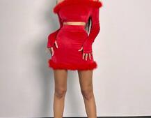 Оксамитовитовий комплект з пір‘ям  | PUSHKA SHOP