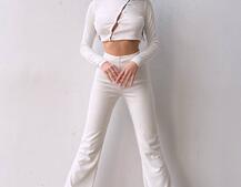 Комплект : штани кльош і топ на ґудзиках   Комплект : штани кльош і топ на ґудзиках   | PUSHKA SHOP