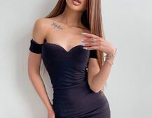 Трикотажное платье мини с чашечками с эффектом push up | PUSHKA SHOP