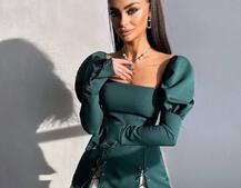 Сукня з об'ємними рукавами + спідниця з воланами | PUSHKA SHOP