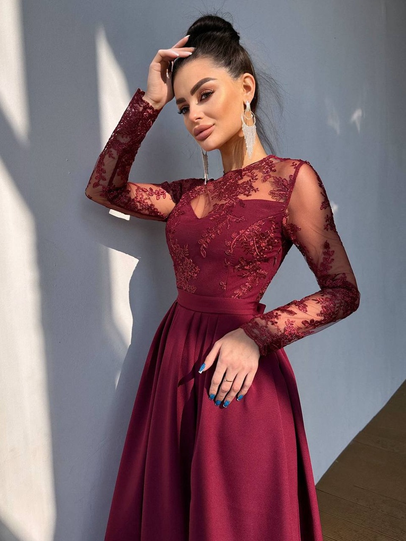 Сукня максі з мереживом  | PUSHKA SHOP