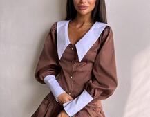 Котонова сукня з рюшами на гудзиках зі шнурівкою на спинці Котонова сукня з рюшами на гудзиках зі шнурівкою на спинці | PUSHKA SHOP