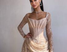 Мереживна сукня міні зі шлейфом Мереживна сукня міні зі шлейфом | PUSHKA SHOP