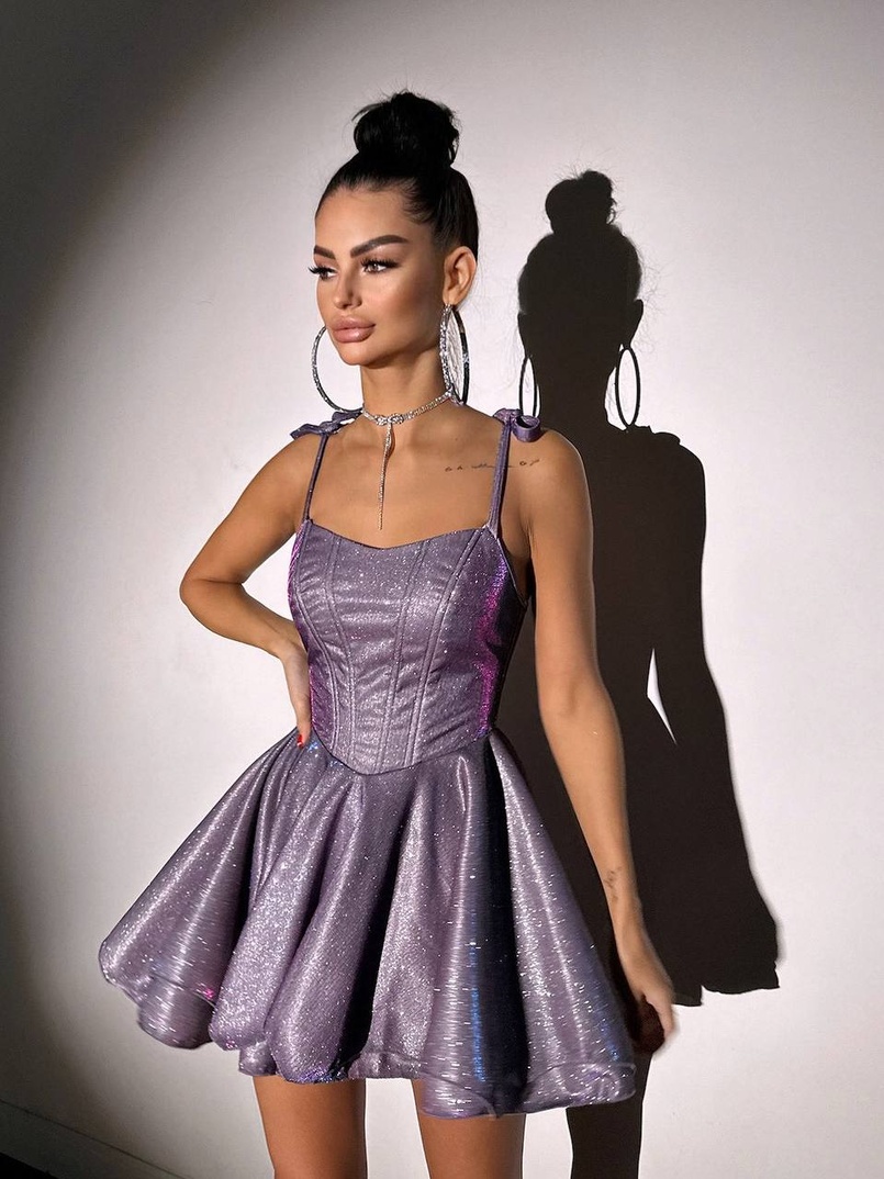 Блискуча корсетна сукня з пишною подвійною спідницею | PUSHKA SHOP