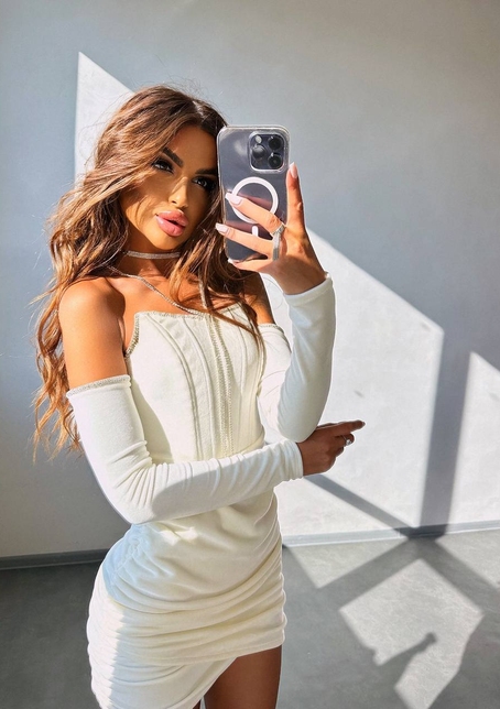 Оксамитова корсетна сукня міні, декорована стразами     Ручна робота  | PUSHKA SHOP