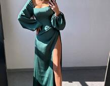 Атласний комплект: корсет + спідниця максі з драпіруванням Атласний комплект: корсет + спідниця максі з драпіруванням | PUSHKA SHOP