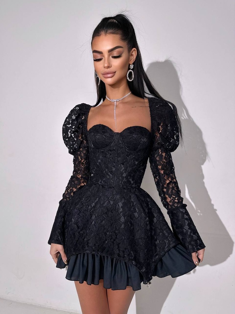 Мереживна сукня з чашечками  Мереживна сукня з чашечками  | PUSHKA SHOP