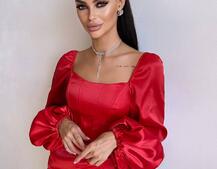 Атласний  комплект: корсет + спідниця з драпіруванням Атласний  комплект: корсет + спідниця з драпіруванням | PUSHKA SHOP