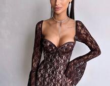 Мереживна сукня міні з чашечками    | PUSHKA SHOP