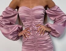 Атласна сукня з драпіруванням Атласна сукня з драпіруванням | PUSHKA SHOP