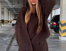 Теплий та мʼякий комплект: Обʼємний худі з капюшоном та штани з манжетами  Дуже приємний до тіла Теплий та мʼякий комплект: Обʼємний худі з капюшоном та штани з манжетами  Дуже приємний до тіла | PUSHKA SHOP