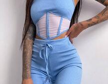 Трикотажный комплект: корсетный топ на косточках + леггинсы | PUSHKA SHOP