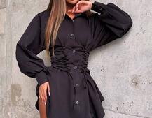 Сукня-сорочка зі шнурівкою Сукня-сорочка зі шнурівкою | PUSHKA SHOP