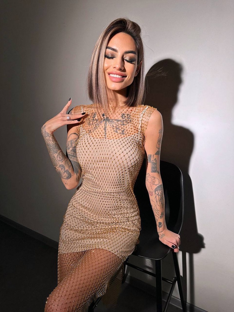 Сукня із сітки зі стразами на трикотажній підкладці  Сукня із сітки зі стразами на трикотажній підкладці  | PUSHKA SHOP