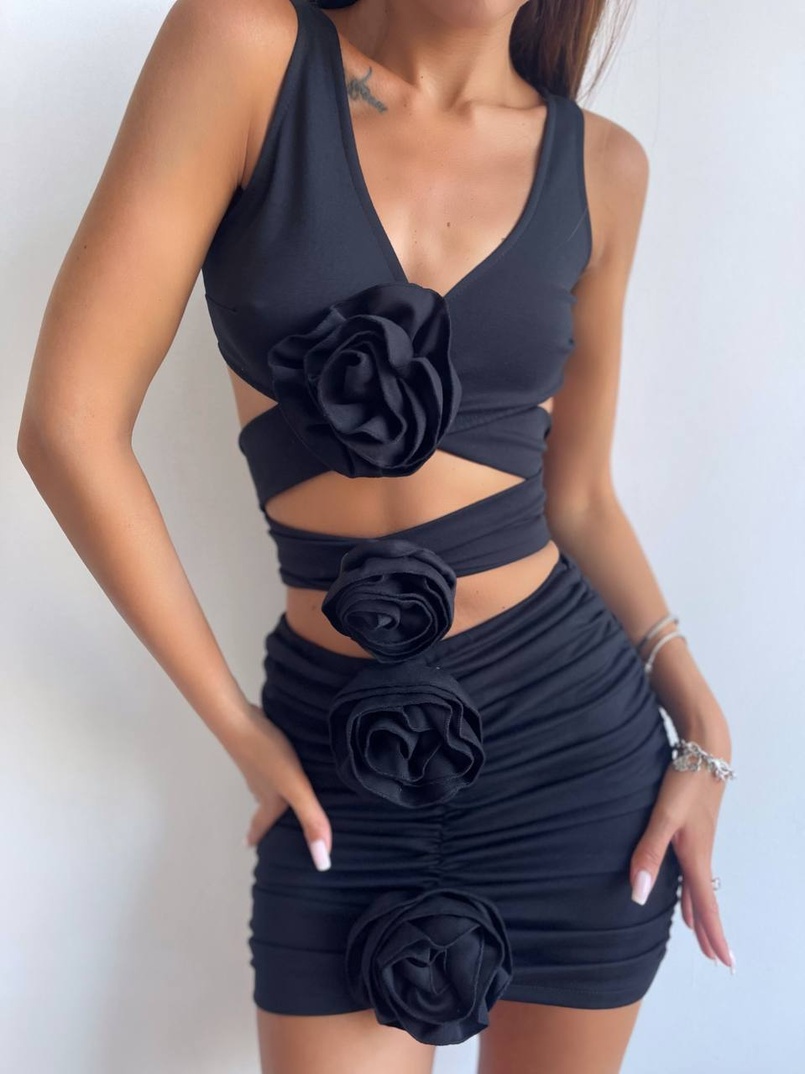 Комплект: топ та спідниця з трояндами    Комплект: топ та спідниця з трояндами    | PUSHKA SHOP