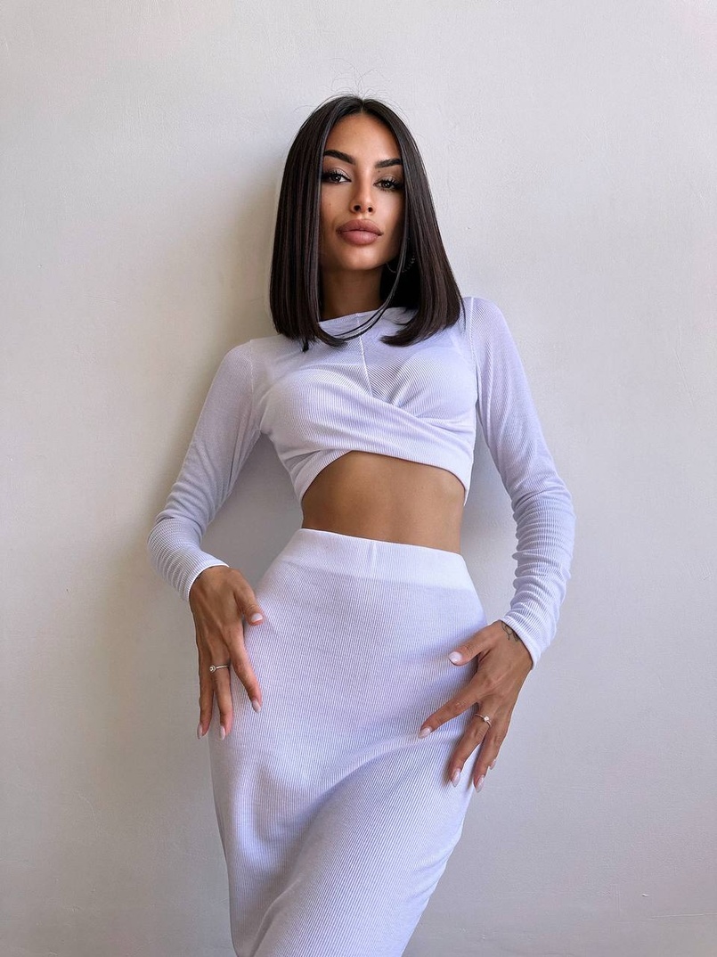 Комплект: топ + спідниця с розрізами  Комплект: топ + спідниця с розрізами  | PUSHKA SHOP