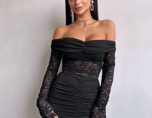 Мереживна сукня максі з драпіруванням Мереживна сукня максі з драпіруванням | PUSHKA SHOP