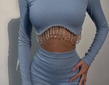 Комплект : штани кльош і топ , декорований бахромою зі страз Ручна робота Комплект : штани кльош і топ , декорований бахромою зі страз Ручна робота | PUSHKA SHOP