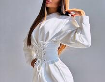 Тепле затишне худі over-size на флісі + корсет на шнурівці Можна носити з корсетом та без | PUSHKA SHOP