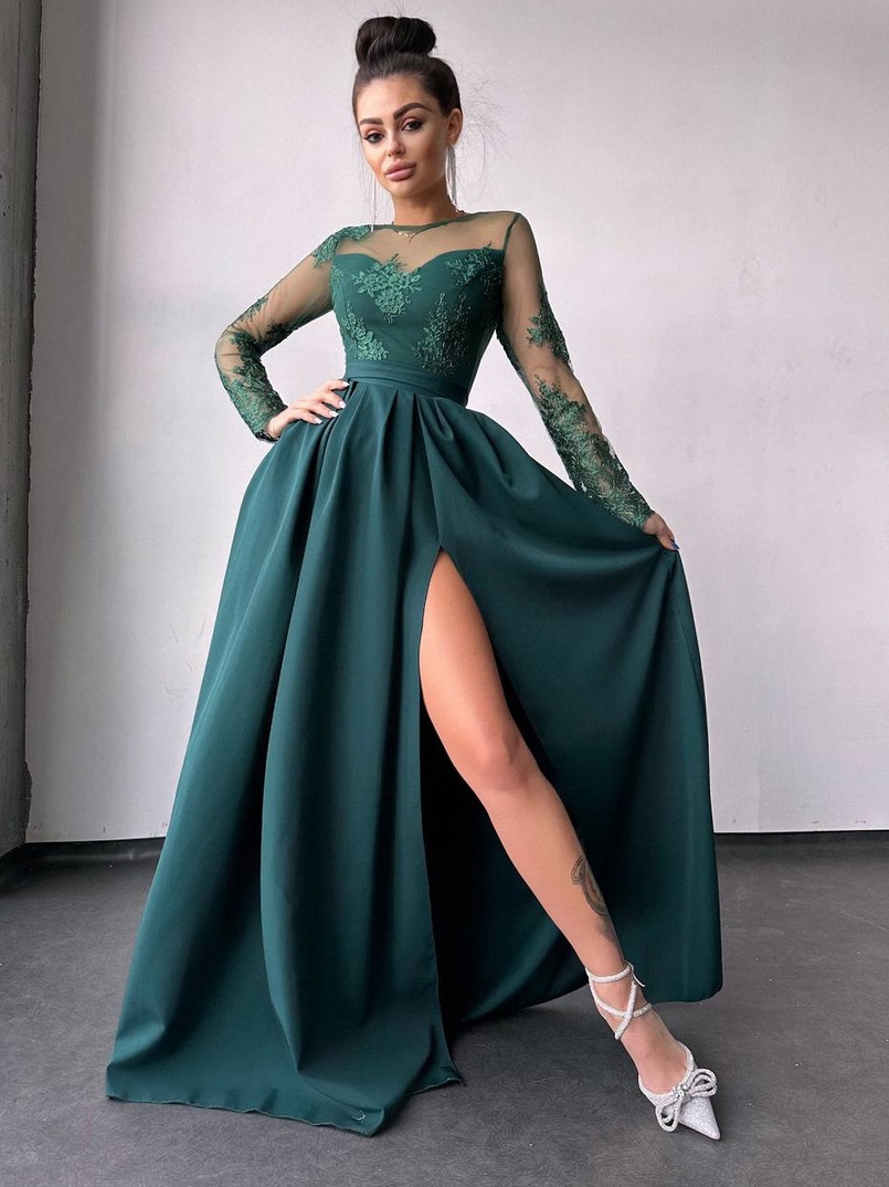 Сукня максі з мереживом  | PUSHKA SHOP