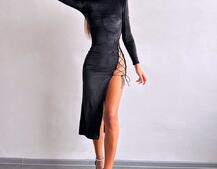 Оксамитова сукня  зі шнурівкою та підплічниками  Оксамитова сукня  зі шнурівкою та підплічниками  | PUSHKA SHOP