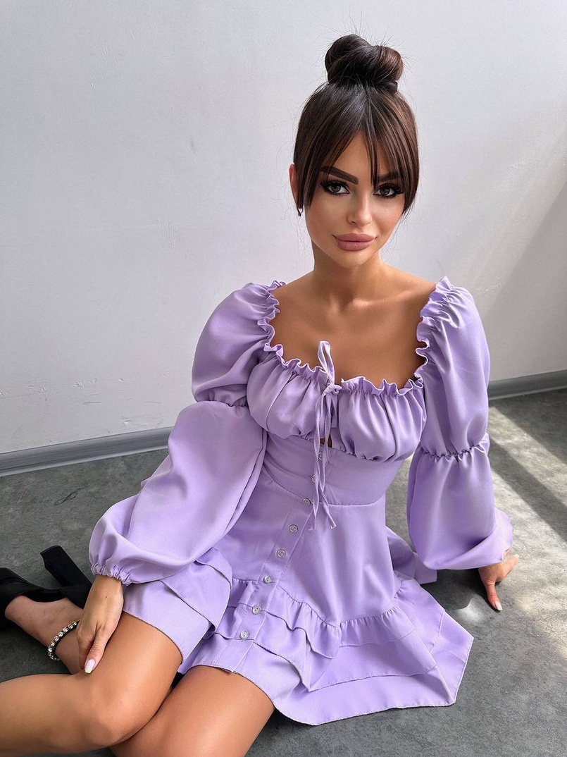 Сукня з воланами на ґудзиках  Сукня з воланами на ґудзиках  | PUSHKA SHOP