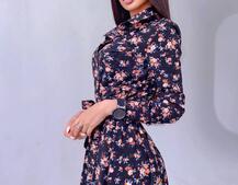 Цветочное платье-рубашка на пуговицах Цветочное платье-рубашка на пуговицах | PUSHKA SHOP