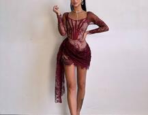 Мереживна сукня міні зі шлейфом Мереживна сукня міні зі шлейфом | PUSHKA SHOP