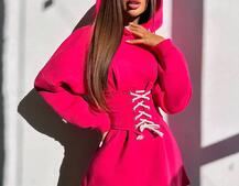 Тепле приталене худі з капюшоном на флісі + корсет на шнурівці Можна носити з корсетом та без Тепле приталене худі з капюшоном на флісі + корсет на шнурівці Можна носити з корсетом та без | PUSHKA SHOP