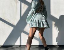 Квіткова сукня з воланами та шнуровкою по спинці Квіткова сукня з воланами та шнуровкою по спинці | PUSHKA SHOP