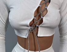 Комплект : штани кльош і топ декорований шнурком зі стразами  Комплект : штани кльош і топ декорований шнурком зі стразами  | PUSHKA SHOP