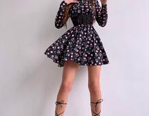 Приталена сукня з корсетною вставкою та спідницею-сонцем | PUSHKA SHOP