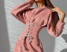 Худи на флисе + корсет на шнуровке  Худи на флисе + корсет на шнуровке  | PUSHKA SHOP