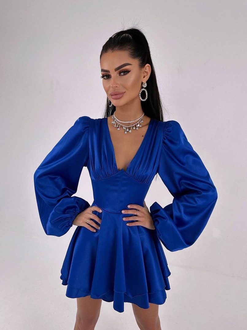 Атласна корсетна сукня  з пишною подвійною спідницею  Атласна корсетна сукня  з пишною подвійною спідницею  | PUSHKA SHOP