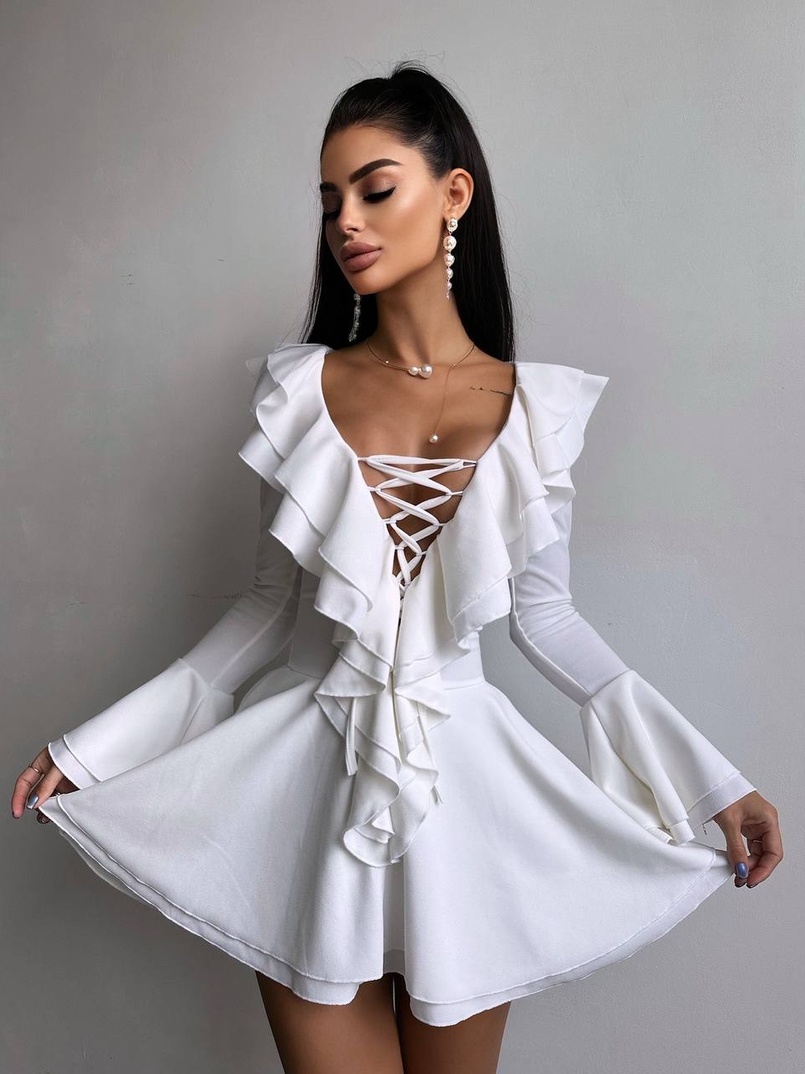 Сукня з з воланами на ґудзиках  Сукня з з воланами на ґудзиках  | PUSHKA SHOP